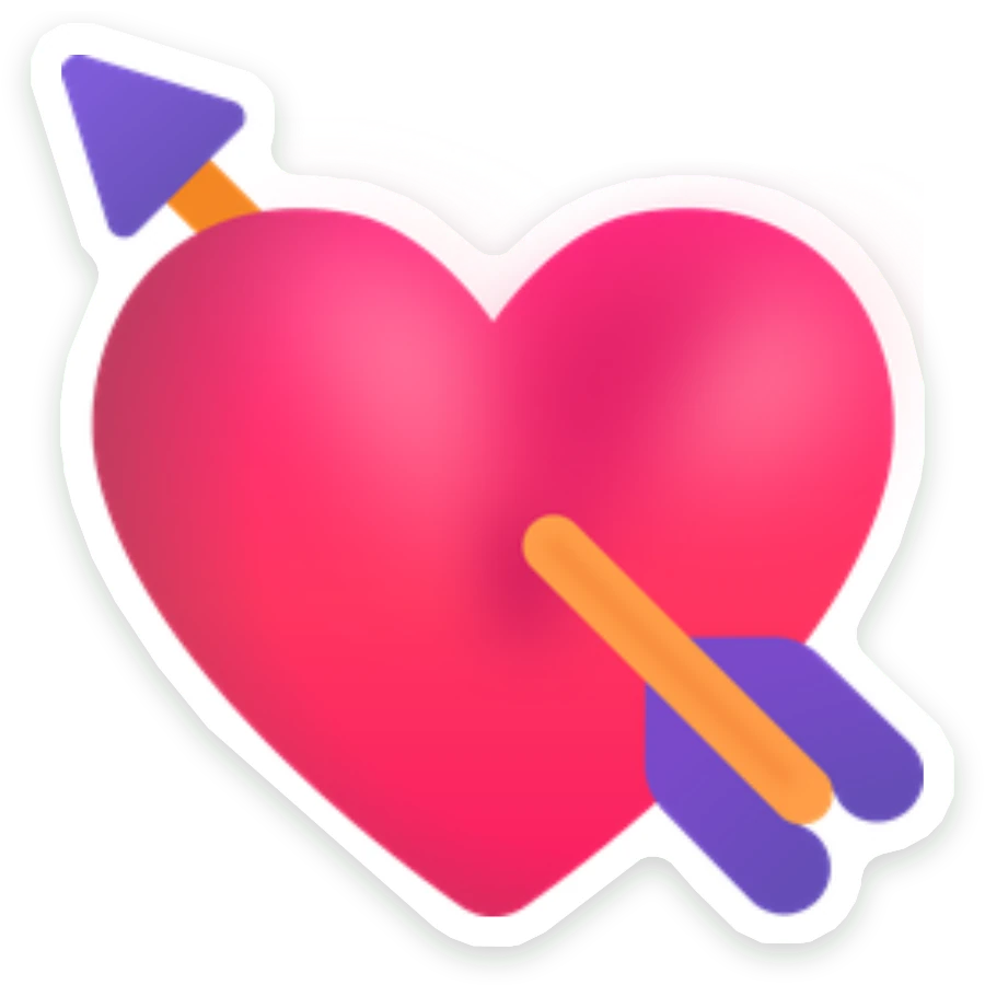 Sticker Hart met pijl