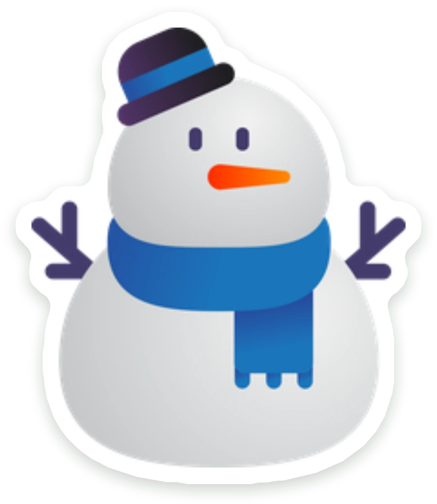 Sticker Sneeuwpop met hoed