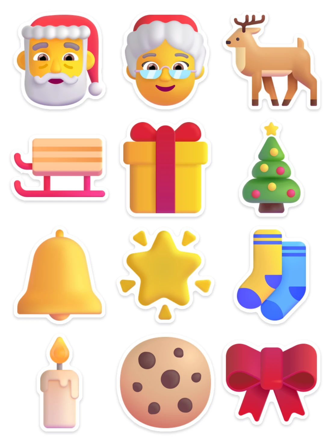Kerstvel Kerstman & co met 12 stickers