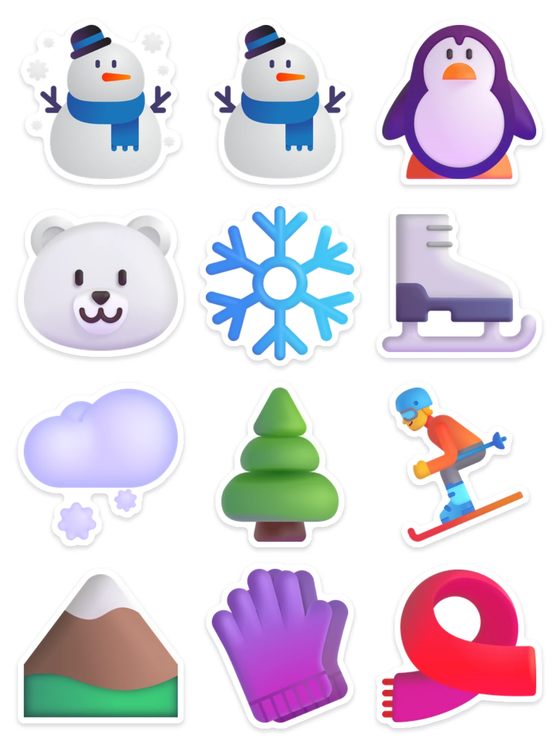 Kerstvel Winterwonderland met 12 stickers