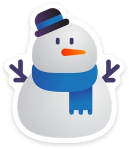 Sticker Sneeuwpop met hoed